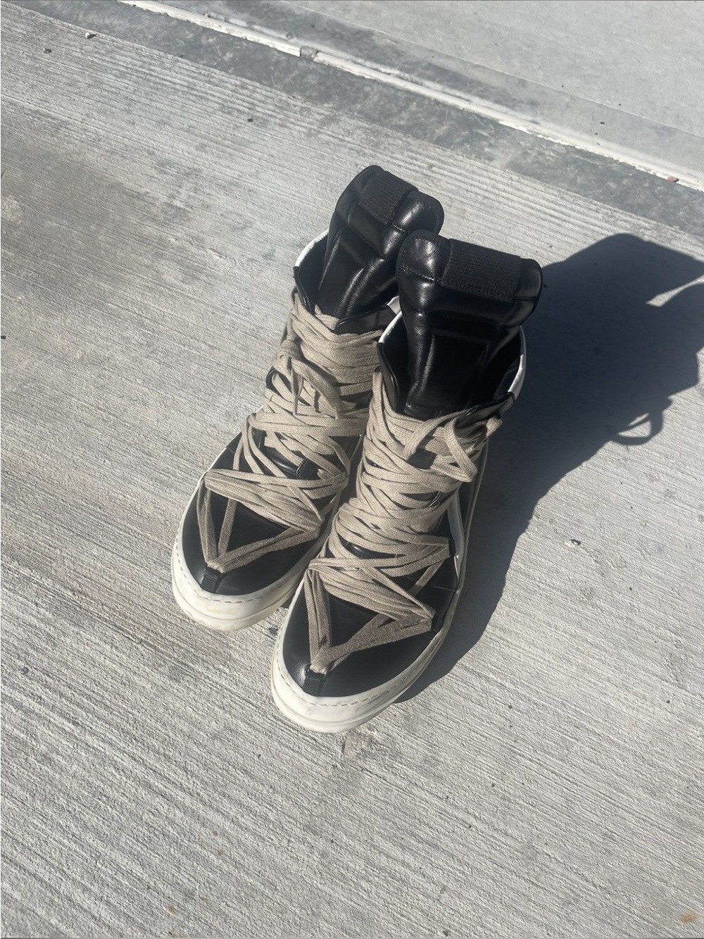 Authentic Rick Owens Megalace SS20 geobasket sneakers